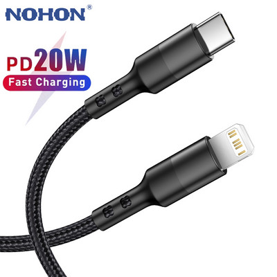 Кабел за зарядно устройство за бързо зареждане PD USB C към Lightning кабел за iPhone 13 12 Mini 11 Pro Max X XS XR SE2 8 7 Plus Тип c Кабел за кабел 2 м