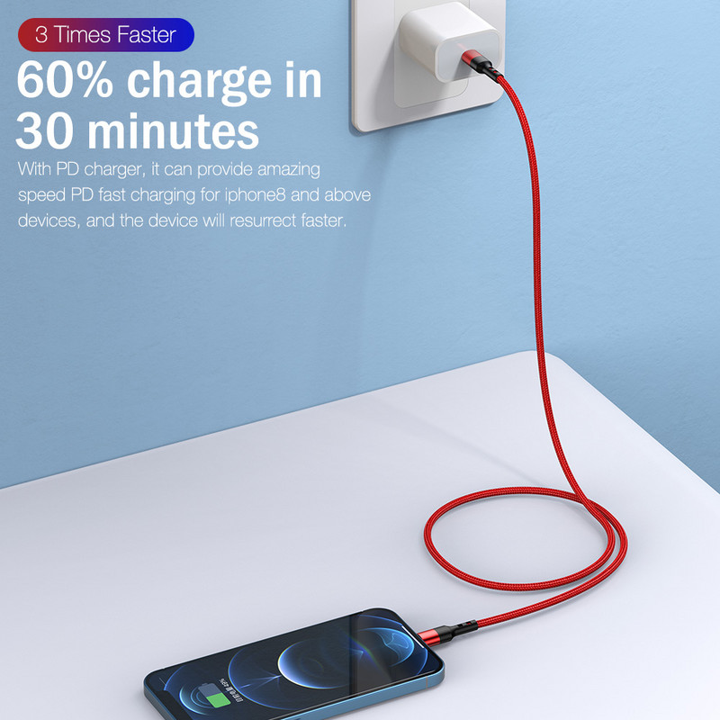 PD greito įkrovimo įkroviklio laidas iš USB C ir „Lightning“ laidas, skirtas iPhone 13 12 Mini 11 Pro Max X XS XR SE2 8 7 Plus Type c Laidas 2 m