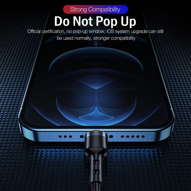 PD greito įkrovimo įkroviklio laidas iš USB C ir „Lightning“ laidas, skirtas iPhone 13 12 Mini 11 Pro Max X XS XR SE2 8 7 Plus Type c Laidas 2 m