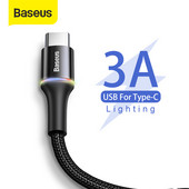 „Baseus“ USB tipo C laidas, skirtas „Samsung“, skirtas „Xiaomi Redmi Note 7 Oneplus 7 Pro Type-C“ įkroviklis Mobilusis telefonas USB C greito įkrovimo laidas
