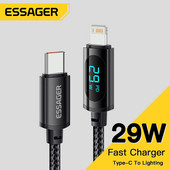 Essager PD 29W USB kabel za iPhone 14 13 12 Pro Max XS Xr žica za brzo punjenje za iphone kabel za punjenje osvjetljenje zaslona žica kabel