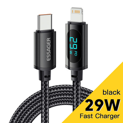 Essager PD 29W USB kabel za iPhone 14 13 12 Pro Max XS Xr žica za brzo punjenje za iphone kabel za punjenje osvjetljenje zaslona žica kabel