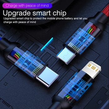 3 в 1 USB кабел за iPhone 13 12 6 7 8 X XR Samsung Xiaomi Mi 10 Зарядно за бързо зареждане USB Type C Micro USB кабел за мобилен телефон