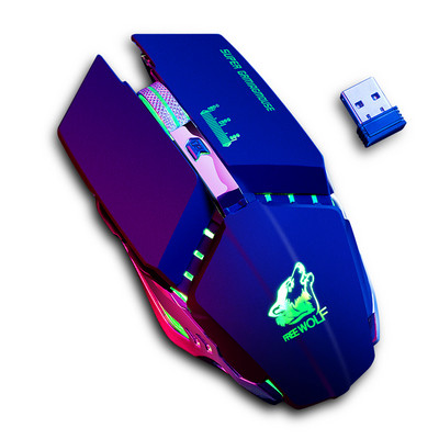 Bezvadu spēļu pele Uzlādējama 2.4G bezvadu klusa LED USB optiskā ergonomiskā spēļu pele sērfošanas pele klēpjdatoram/datoram