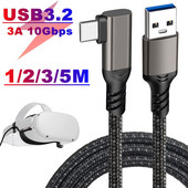 USB A σε USB C 10Gbps 5m Καλώδιο 3A USB3.2 Gen1 Fast Charge for Oculus Quest 1/2 Link VR Headset Transfer Data Accessorie USB-A VR