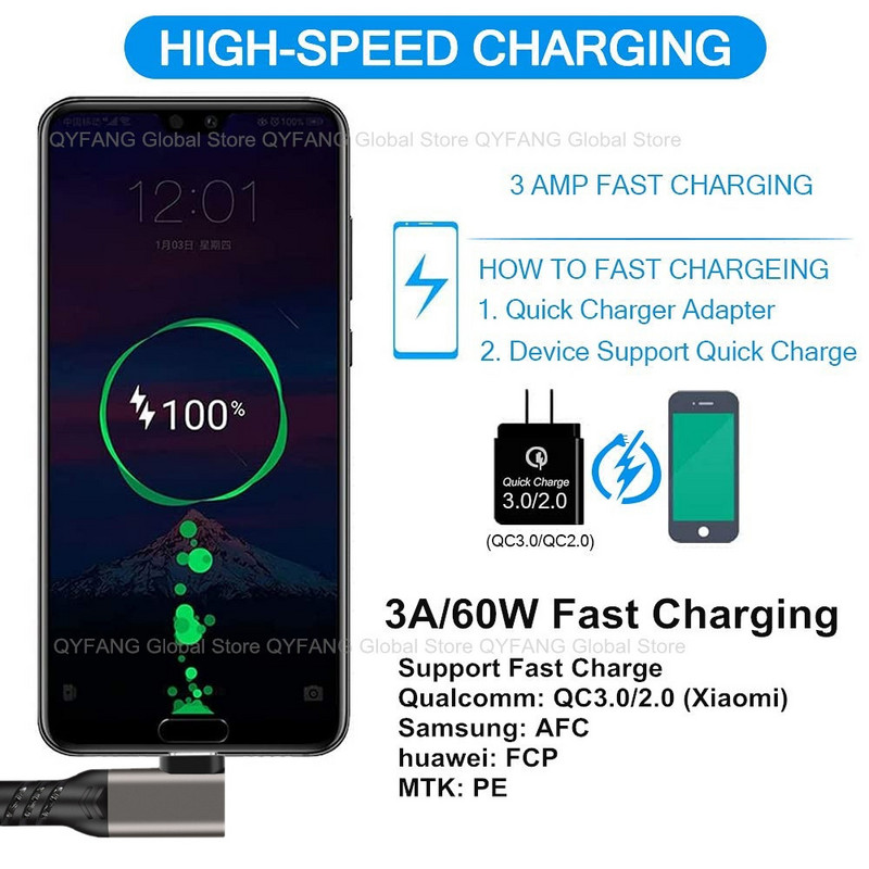 USB A σε USB C 10Gbps 5m Καλώδιο 3A USB3.2 Gen1 Fast Charge for Oculus Quest 1/2 Link VR Headset Transfer Data Accessorie USB-A VR