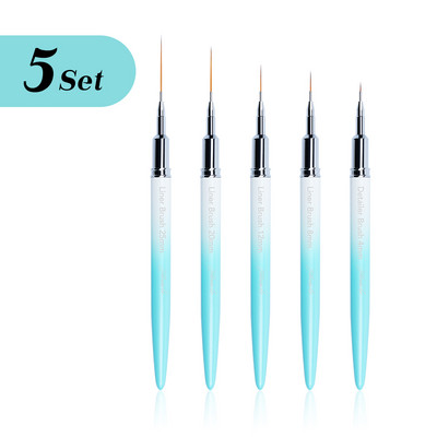 Eval Nail Art Brushes Nailono plaukų Nagų šepetėlis Akrilo įdėklų šepetėlis Nagų dažymui Šepečiai UV gelio dažymo rašiklis manikiūro įrankis