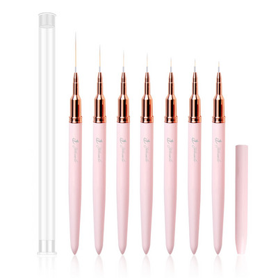 Eval Nail Art Brushes Nailono plaukų Nagų šepetėlis Akrilo įdėklų šepetėlis Nagų dažymui Šepečiai UV gelio dažymo rašiklis manikiūro įrankis