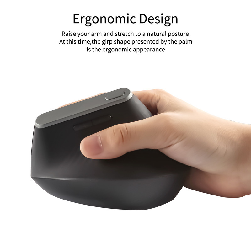 Mouse fără fir CHYI 2,4 Ghz Mouse vertical ergonomic 1600 DPI Mouse optic USB pentru jucători cu lumină colorată Mouse de birou pentru laptop PC