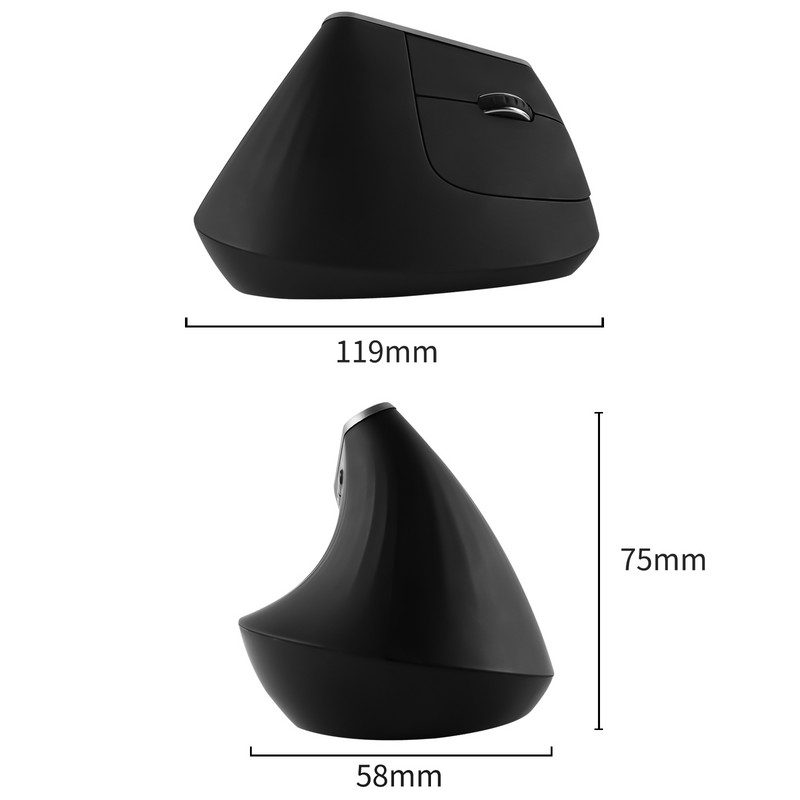 Mouse fără fir CHYI 2,4 Ghz Mouse vertical ergonomic 1600 DPI Mouse optic USB pentru jucători cu lumină colorată Mouse de birou pentru laptop PC