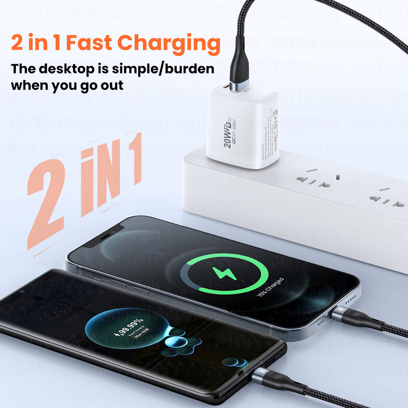 Καλώδιο USB 2 σε 1 6A66W Καλώδιο τύπου C για Huawei Samsung S20 Καλώδιο Super Charge Xiaomi για iPhone 14 13 12 X Pro Max Καλώδιο φόρτισης