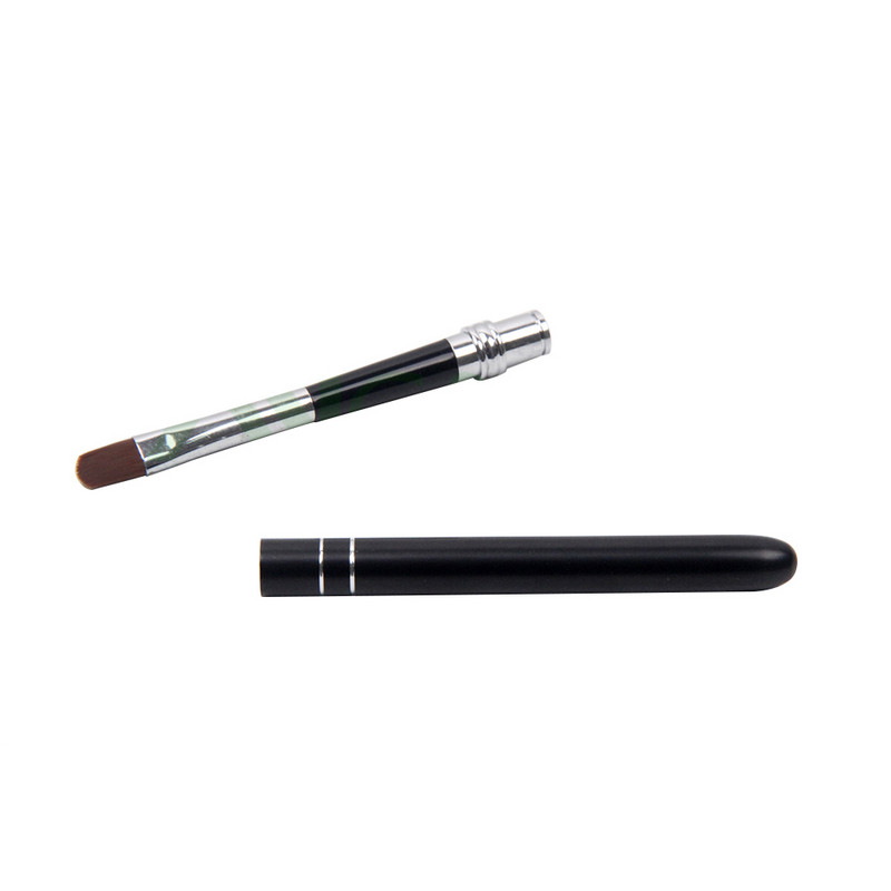 ANGNYA Single Nail Art UV gelio lako dažų šepetėlis, dydis 4#6#8#10# Ovali nailono galvutė juoda metalinė rankena manikiūro nagų dailės įrankiai A035