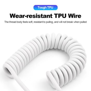 66W USB Type C Кабел за бързо зареждане за Xiaomi Poco Spring Micro USB Wire Fast Charge Rectractable Phone Charger Cord