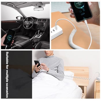 66W USB Type C Кабел за бързо зареждане за Xiaomi Poco Spring Micro USB Wire Fast Charge Rectractable Phone Charger Cord