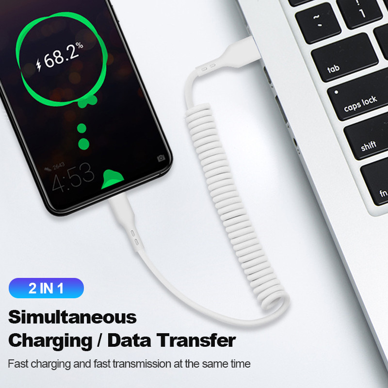 Καλώδιο γρήγορης φόρτισης USB Type C 66W για Xiaomi Poco Spring Micro USB Wire Fast Charge Ανασυρόμενο καλώδιο φόρτισης τηλεφώνου
