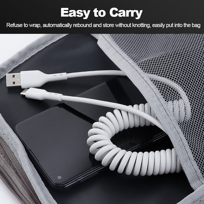 Καλώδιο γρήγορης φόρτισης USB Type C 66W για Xiaomi Poco Spring Micro USB Wire Fast Charge Ανασυρόμενο καλώδιο φόρτισης τηλεφώνου