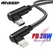 Kábel ANSEIP USB Type-C na iOS PD 20W s rýchlym nabíjaním a synchronizáciou dát, nabíjací kábel USB typu C pre iPhone 12 11Pro Max 6 7 8 X iPad Apple