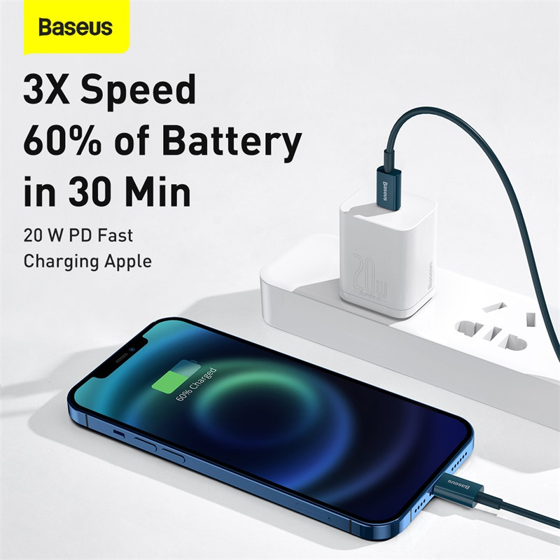 Καλώδιο PD USB Type C Baseus 20W για iPhone 13 12 11 Pro Max XR Γρήγορη φόρτιση Καλώδιο φορτιστή PD για iPad Pro Type-C USB C Καλώδιο δεδομένων