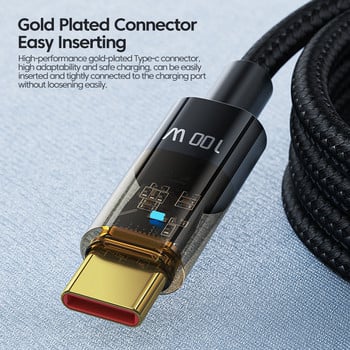 Toocki 100W кабел тип C Супер бързо зареждане кабел USB кабел Линия за данни на мобилен телефон за Huawei Nova 10 Pro Honor 70Pro 6A USBC кабел