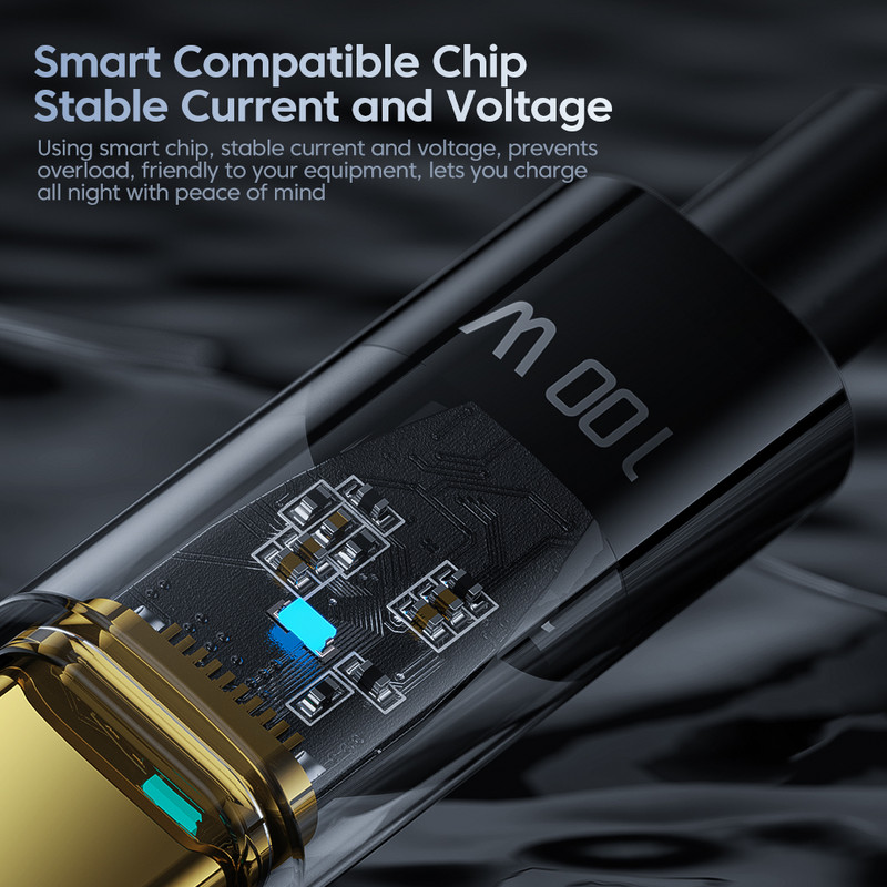 Kábel Toocki 100W typu C, super rýchle nabíjanie, USB kábel, dátová linka pre mobilné telefóny pre Huawei Nova 10 Pro, Honor 70Pro, 6A, USB-C kábel