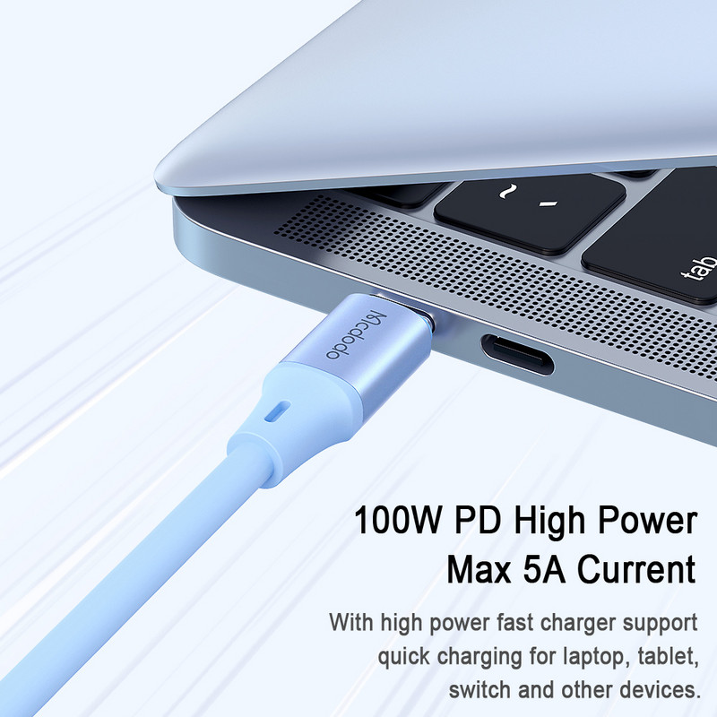 Mcdodo 100W USB C iki C tipo kabelis 5A PD skaitmeninis ekranas silikono gelio laidas, skirtas Xiaomi Samsung Macbook iPad duomenų perdavimo laidui