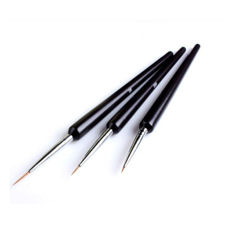 3 vnt Akrilo prancūziško juostelių nagų dailės įdėklų šepetėlių rinkinys 3D Tips Manikiūras Itin plonų linijų piešimo rašiklis UV gelio teptukai dažymo įrankiai