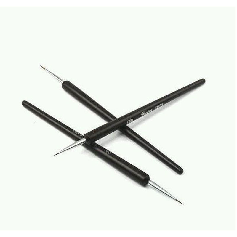 3 vnt Akrilo prancūziško juostelių nagų dailės įdėklų šepetėlių rinkinys 3D Tips Manikiūras Itin plonų linijų piešimo rašiklis UV gelio teptukai dažymo įrankiai