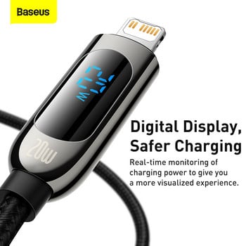 Baseus PD 20W USB C кабел за iPhone 12 11 Pro Max Xs X Бързо зареждане USB тип C за iPhone iPad Mini Air Data Cable Кабел за кабел