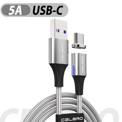 5A magnetinis kabelis, C tipo kabelis, itin greitas įkrovimas, skirtas Huawei P40 Pro P20 Lite Samsung S20 Ultra Microusb Magnet USB Kabel Cavo