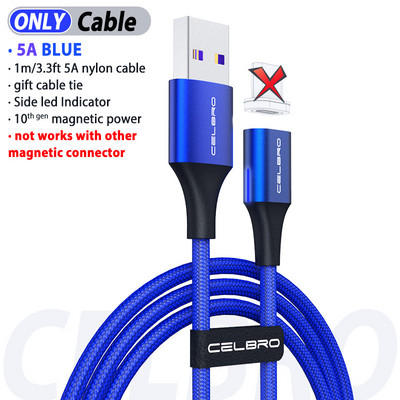 5A magnetinis kabelis, C tipo kabelis, itin greitas įkrovimas, skirtas Huawei P40 Pro P20 Lite Samsung S20 Ultra Microusb Magnet USB Kabel Cavo