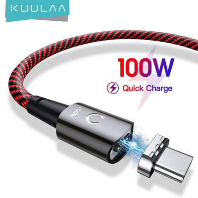 Cablu USB tip C la tip C KUULAA PD 100W pentru Xiaomi Mi 10t Pro POCO x3 Cablu magnetic de încărcare rapidă 5A pentru cablul MacBook Pro