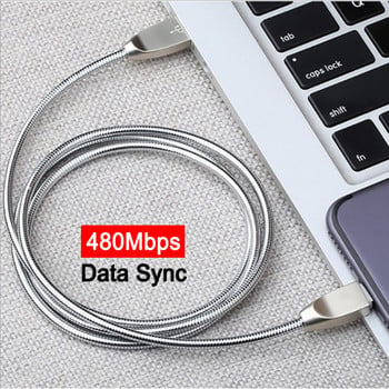 BAECOAR Zinc Alloy 3A USB Type C кабел Micro USB зарядно устройство Метална пружина за iPhone Samsung Huawei Xiaomi Кабел за бързо зареждане