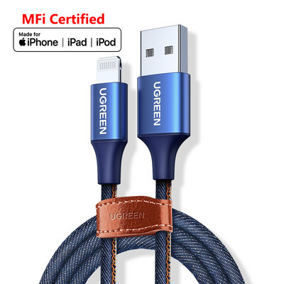 Ugreen MFI Certified USB Lightning Cable φορτιστής για iPhone 13 12 11 xs xr 8 7 6s plus 5se Apple iPad Δεδομένα γρήγορης φόρτισης 20cm 1m