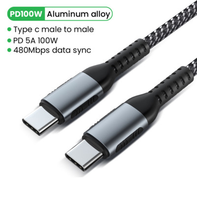100 W típusú C kábel USB kábel PD szupergyors töltő adatkábel Huawei Xiaomi mobiltelefon töltőkábelhez