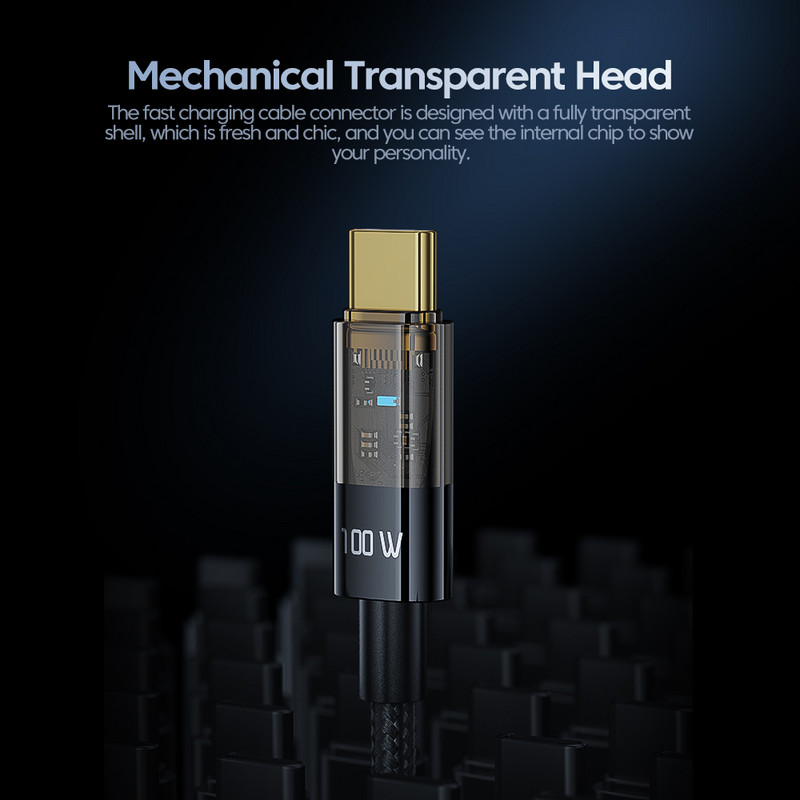 Toocki PD 100W USB C σε καλώδιο τύπου C Καλώδιο γρήγορης φόρτισης 6A Καλώδιο USB τύπου C για Huawei P50 Xiaomi POCO Samsung Macbook