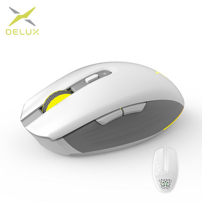 Mouse de gaming Delux M820DC PAW3335 cu fir + wireless + Bluetooth 80 de milioane de clicuri 16000 DPI RGB Mouse reîncărcabil pentru computere