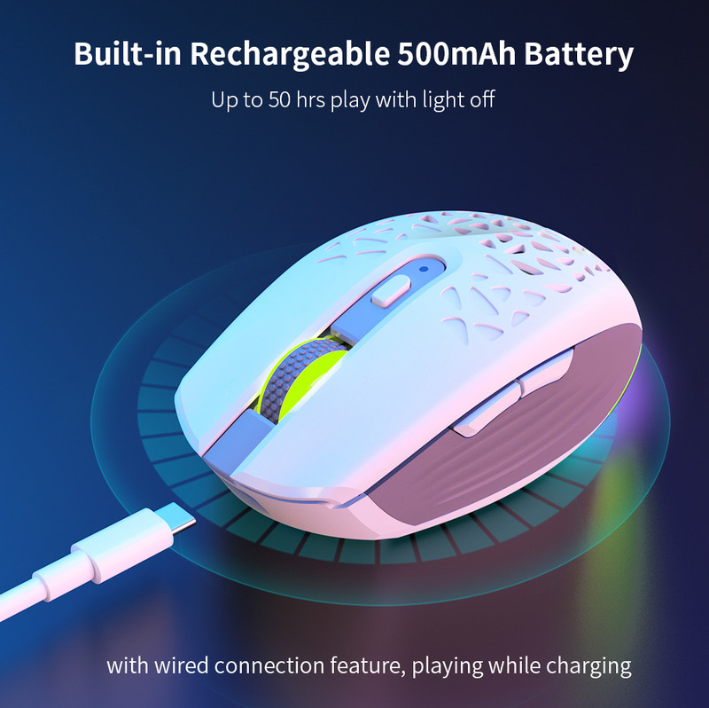 Mouse de gaming Delux M820DC PAW3335 cu fir + wireless + Bluetooth 80 de milioane de clicuri 16000 DPI RGB Mouse reîncărcabil pentru computere