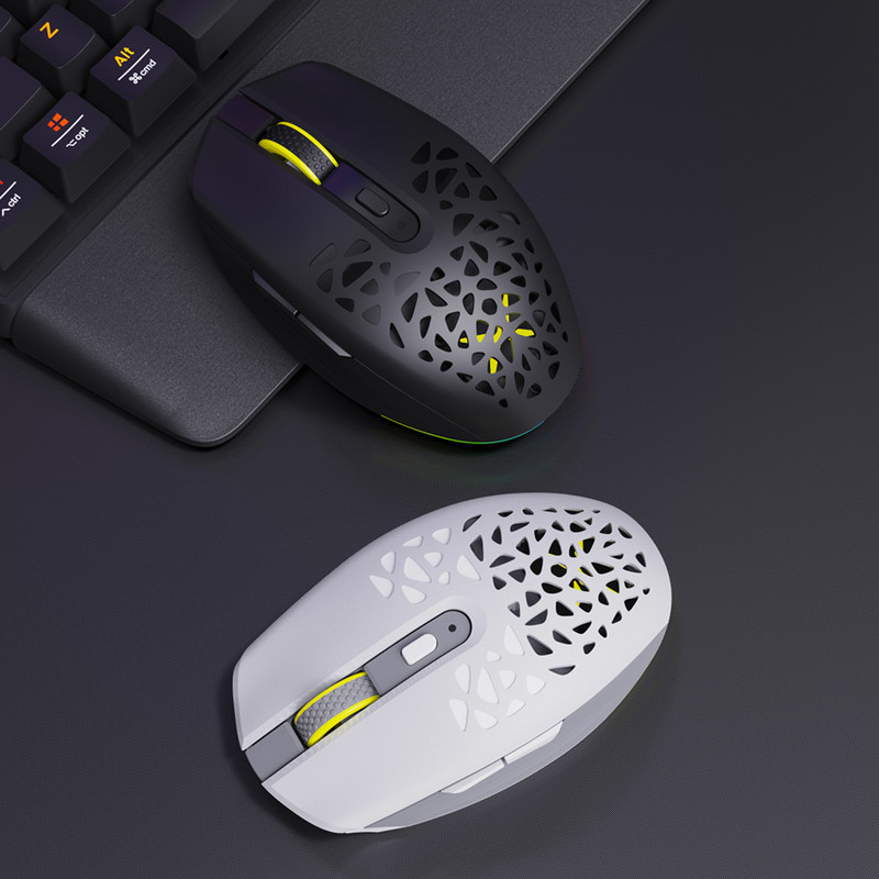 Mouse de gaming Delux M820DC PAW3335 cu fir + wireless + Bluetooth 80 de milioane de clicuri 16000 DPI RGB Mouse reîncărcabil pentru computere