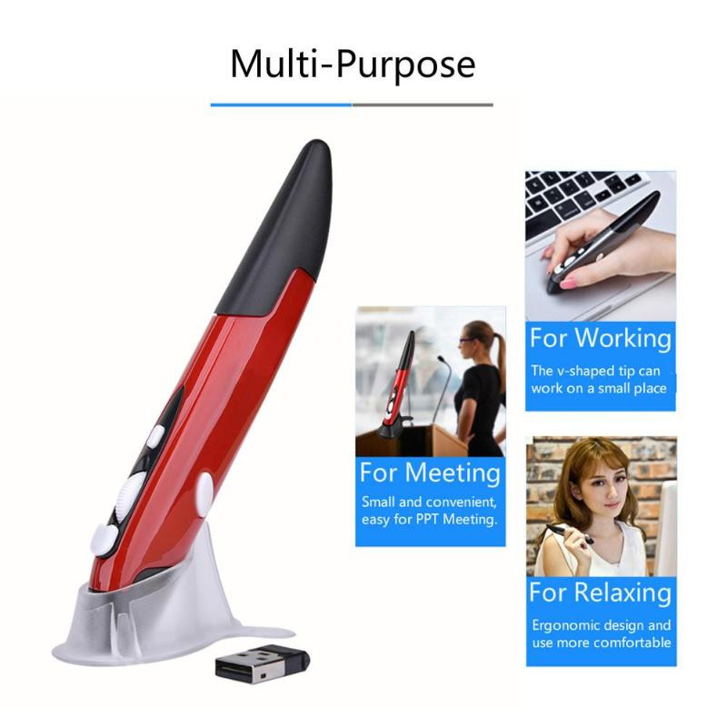2.4G Wireless USB Prezentator Optic Pen Mouse Ajustabil 1600DPI 4 Taste Mini Mouse pentru Tablet Laptop PC Desktop Smart TV Box