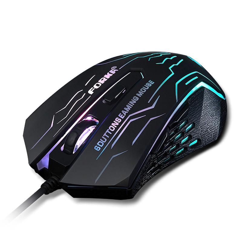 Mouse de joc cu fir USB cu clic liniștit de 3200 DPI Ergonomie pentru jucători Mouse optic cu 6 butoane pentru PC Mac Joc pentru laptop LOL Dota 2