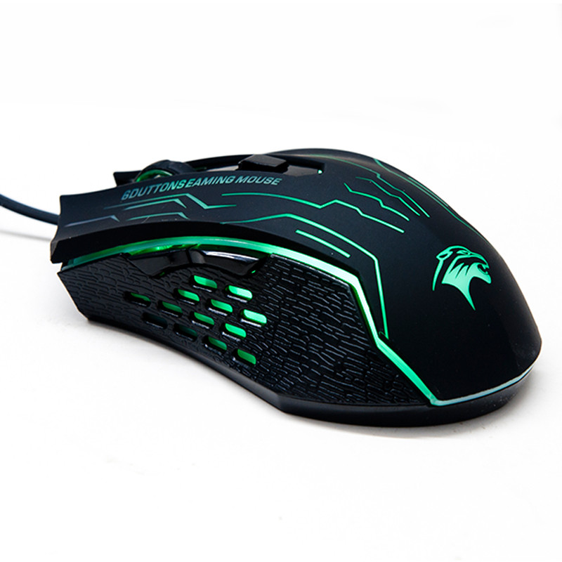 Mouse de joc cu fir USB cu clic liniștit de 3200 DPI Ergonomie pentru jucători Mouse optic cu 6 butoane pentru PC Mac Joc pentru laptop LOL Dota 2