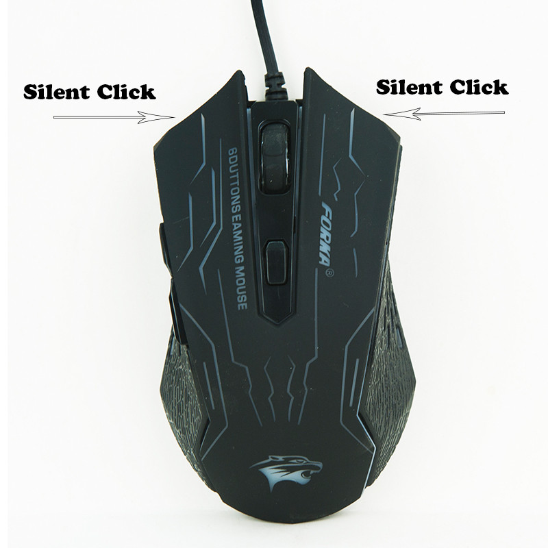 Mouse de joc cu fir USB cu clic liniștit de 3200 DPI Ergonomie pentru jucători Mouse optic cu 6 butoane pentru PC Mac Joc pentru laptop LOL Dota 2