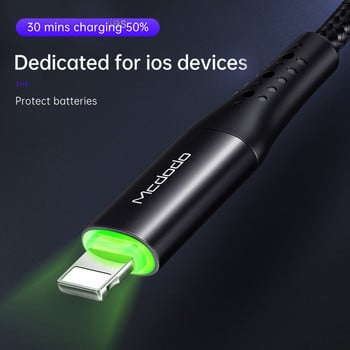 Mcdodo 36w USB Type C Pd Auto Disconnect Cable For Iphone Lightning 12 11 Pro Max X Xr Xs Max 8 Fast Charge Usb C Led Data Cable