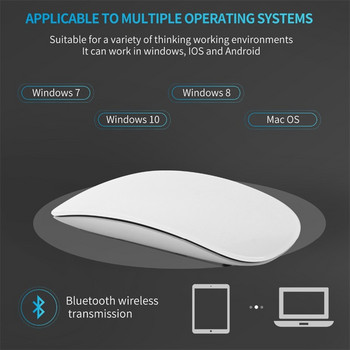 Bluetooth 5.0 Magic Wireless Mouse Акумулаторна безшумна сензорна ролка 1600DPI Ултра тънки компютърни мишки за лаптоп Apple Mac PC