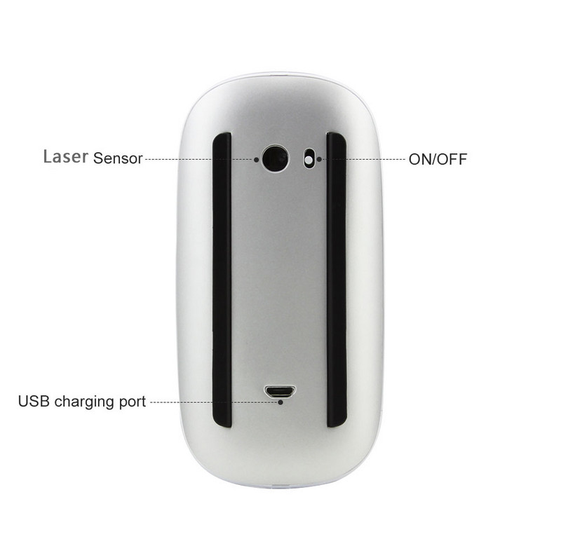 Mouse fără fir magic Bluetooth 5.0, rolă tactilă silențioasă, reîncărcabilă, 1600 DPI, șoareci de computer ultra subțiri pentru laptop Apple Mac PC