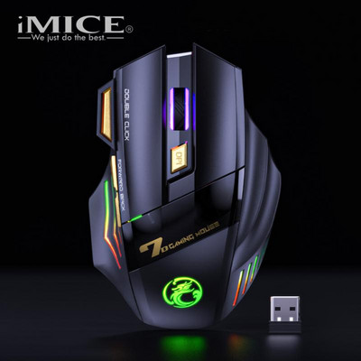 RYRA uzlādējams bezvadu peles atskaņotājs datoru RGB spēļu pelēm Bluetooth 2.4G USB peles klusas ergonomiskas peles klēpjdatoram