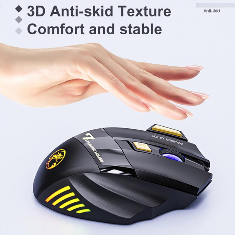 RYRA Nabíjateľná bezdrôtová herná myš pre počítač RGB herné myši Bluetooth 2.4G USB myš Tichá ergonomická myš pre notebook PC