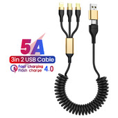 5A 3u2 1.8M opružni kabel od legure za iPhone USB Type C do 8Pin TypeC Micro Data kabel Kabel za brzo punjenje za Huawei Sansung Xiaomi