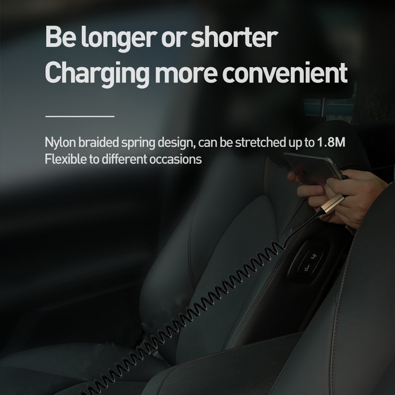 5A 3u2 1.8M opružni kabel od legure za iPhone USB Type C do 8Pin TypeC Micro Data kabel Kabel za brzo punjenje za Huawei Sansung Xiaomi