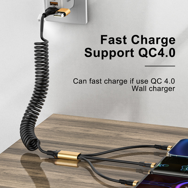 5A 3u2 1.8M opružni kabel od legure za iPhone USB Type C do 8Pin TypeC Micro Data kabel Kabel za brzo punjenje za Huawei Sansung Xiaomi